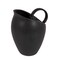 Hello Honey 82-Ounce Textured Stoneware Pitcher with Reactive Glaze, Matte Black